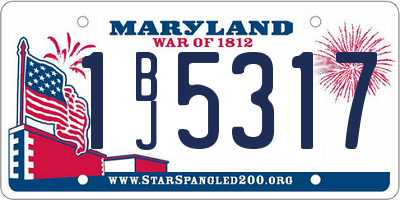 MD license plate 1BJ5317