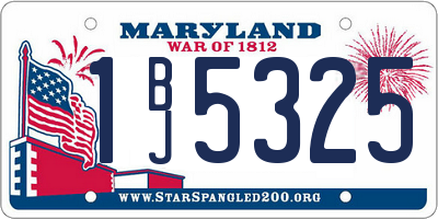 MD license plate 1BJ5325