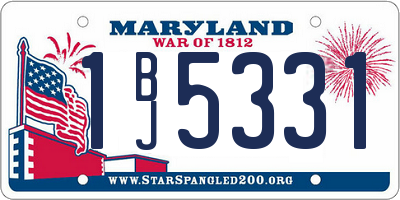 MD license plate 1BJ5331