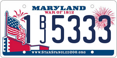 MD license plate 1BJ5333