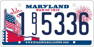 MD license plate 1BJ5336