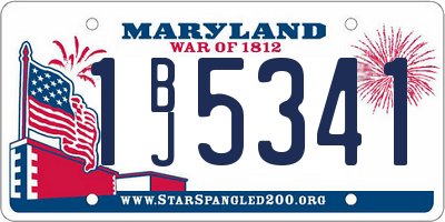 MD license plate 1BJ5341