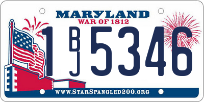 MD license plate 1BJ5346