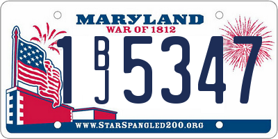 MD license plate 1BJ5347