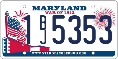 MD license plate 1BJ5353