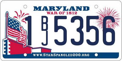 MD license plate 1BJ5356
