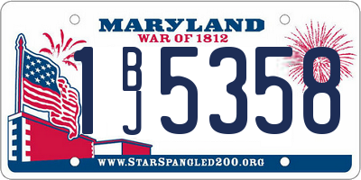 MD license plate 1BJ5358