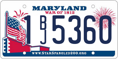MD license plate 1BJ5360