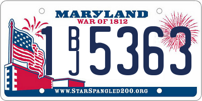 MD license plate 1BJ5363