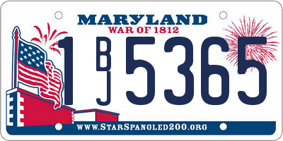 MD license plate 1BJ5365