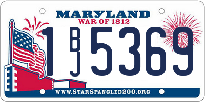 MD license plate 1BJ5369