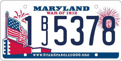 MD license plate 1BJ5378