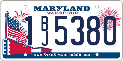 MD license plate 1BJ5380