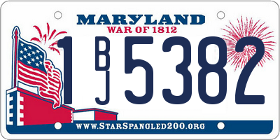 MD license plate 1BJ5382