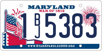 MD license plate 1BJ5383