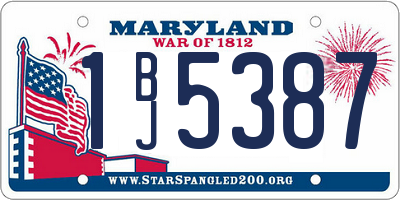 MD license plate 1BJ5387