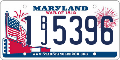 MD license plate 1BJ5396
