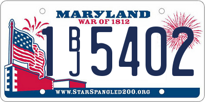 MD license plate 1BJ5402