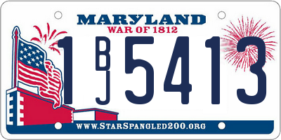 MD license plate 1BJ5413