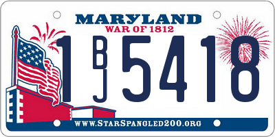MD license plate 1BJ5418