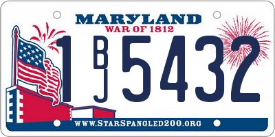 MD license plate 1BJ5432