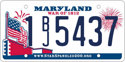 MD license plate 1BJ5437