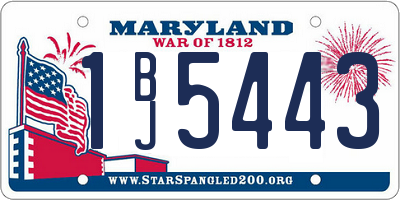MD license plate 1BJ5443