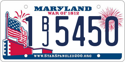 MD license plate 1BJ5450