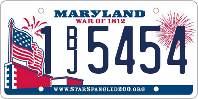 MD license plate 1BJ5454