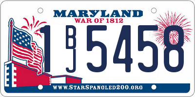 MD license plate 1BJ5458