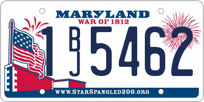 MD license plate 1BJ5462