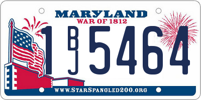MD license plate 1BJ5464