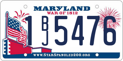 MD license plate 1BJ5476
