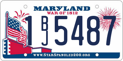 MD license plate 1BJ5487