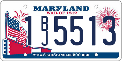 MD license plate 1BJ5513