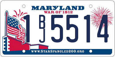 MD license plate 1BJ5514