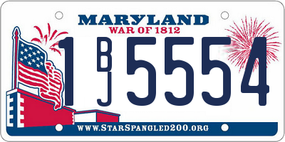 MD license plate 1BJ5554