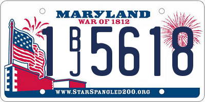 MD license plate 1BJ5618