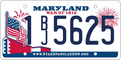 MD license plate 1BJ5625