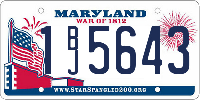 MD license plate 1BJ5643