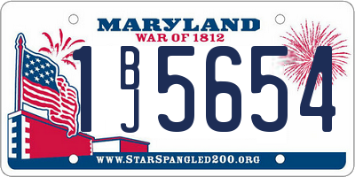 MD license plate 1BJ5654
