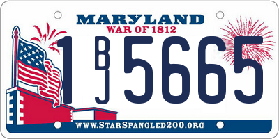 MD license plate 1BJ5665