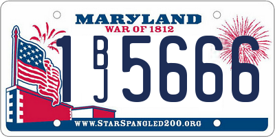 MD license plate 1BJ5666