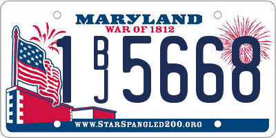 MD license plate 1BJ5668