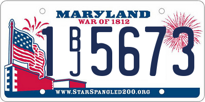 MD license plate 1BJ5673