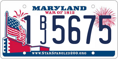 MD license plate 1BJ5675