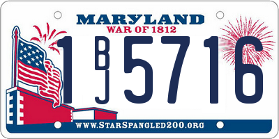 MD license plate 1BJ5716