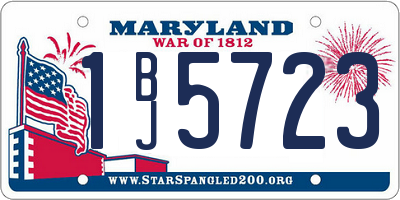MD license plate 1BJ5723