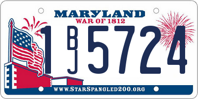 MD license plate 1BJ5724