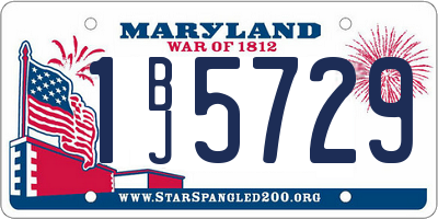 MD license plate 1BJ5729